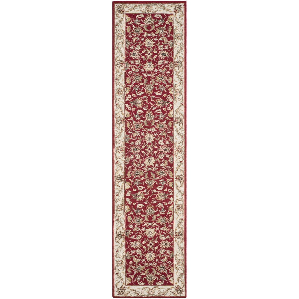 SAFAVIEH Chelsea HK78B Hand-hooked Burgundy / Ivory Rug Image 2