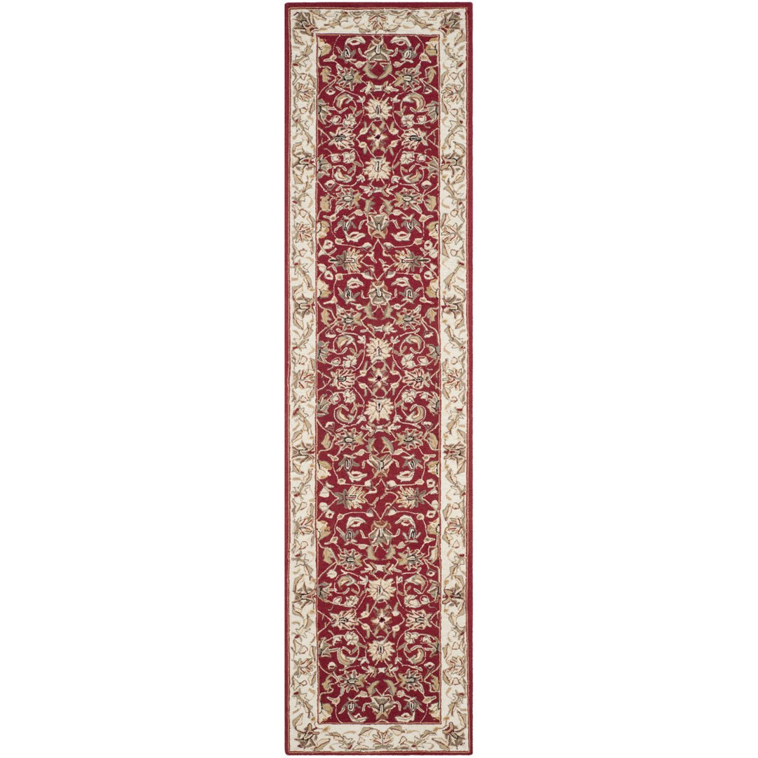 SAFAVIEH Chelsea HK78B Hand-hooked Burgundy / Ivory Rug Image 1