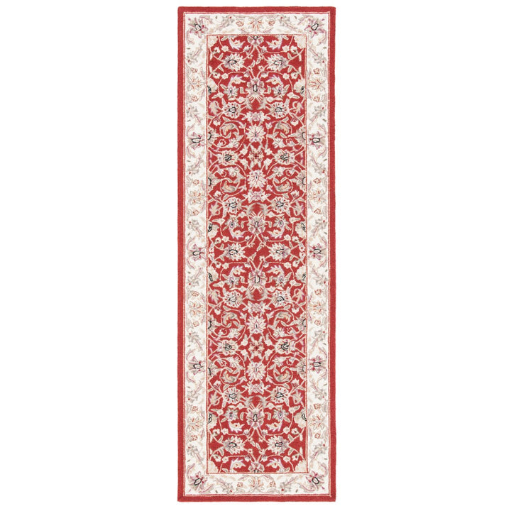 SAFAVIEH Chelsea HK78B Hand-hooked Burgundy / Ivory Rug Image 3