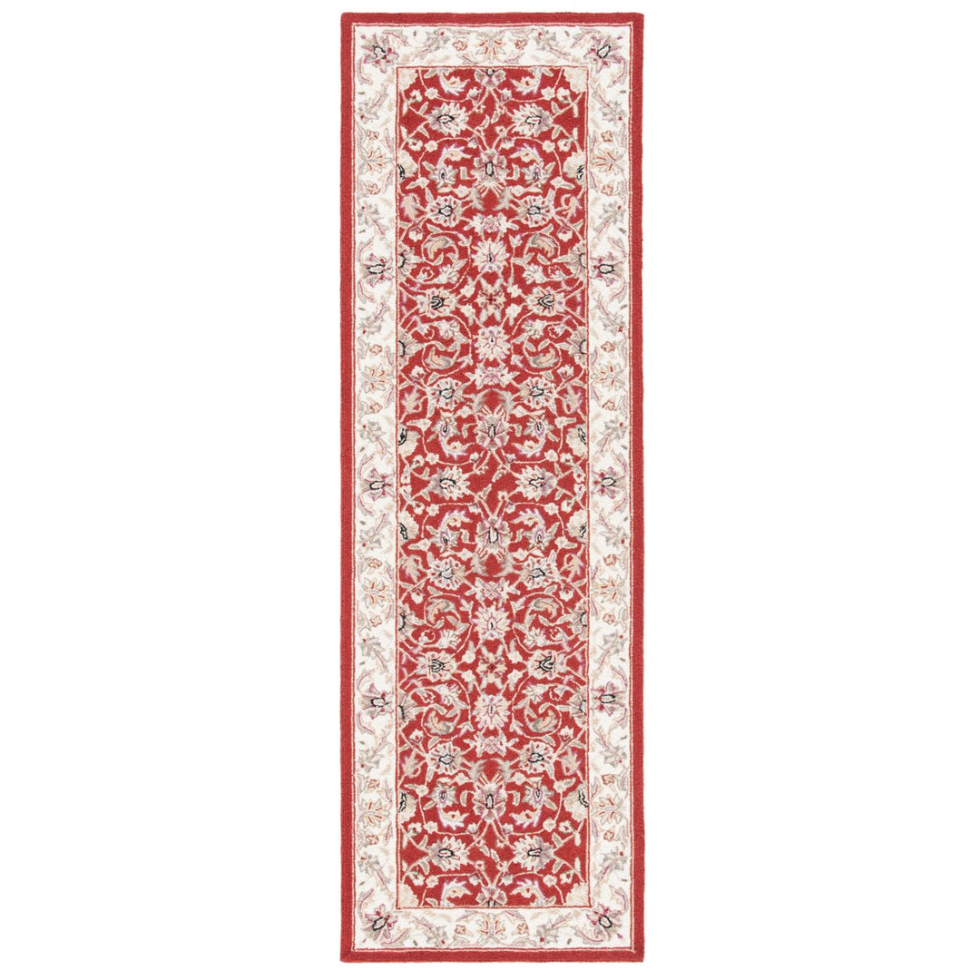 SAFAVIEH Chelsea HK78B Hand-hooked Burgundy / Ivory Rug Image 1