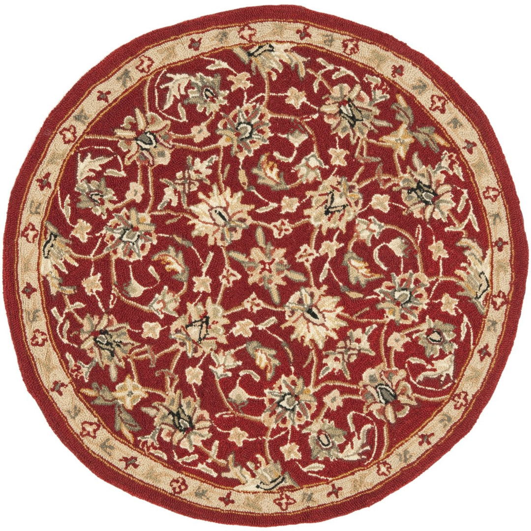 SAFAVIEH Chelsea HK78B Hand-hooked Burgundy / Ivory Rug Image 5