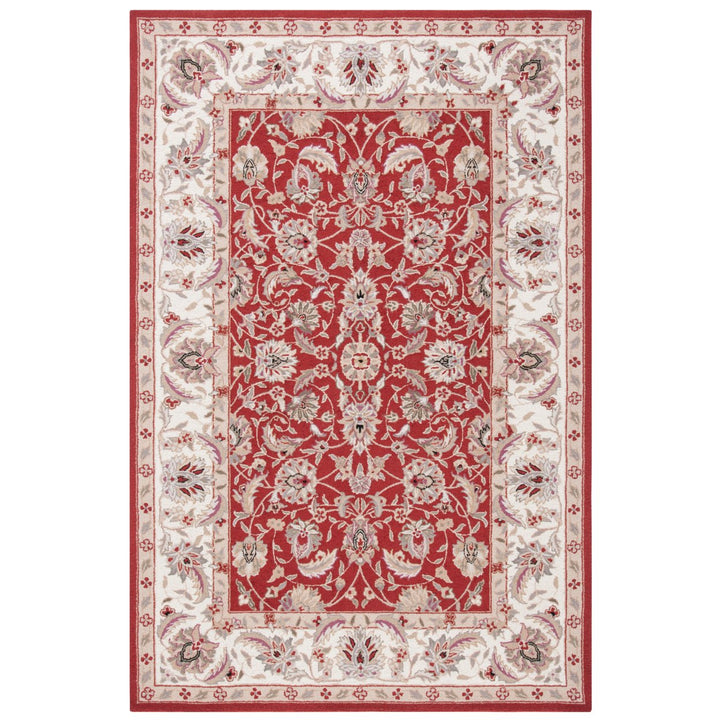 SAFAVIEH Chelsea HK78B Hand-hooked Burgundy / Ivory Rug Image 6