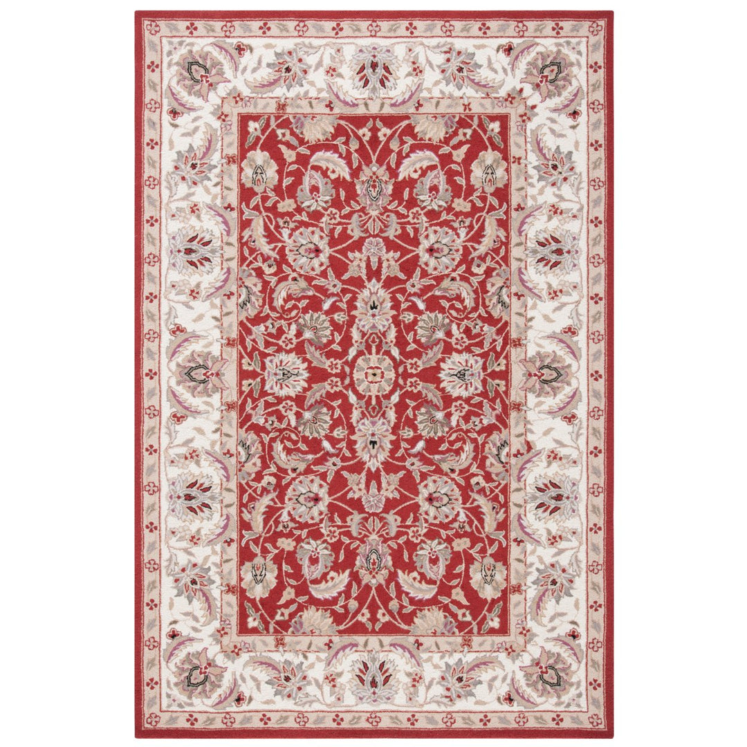 SAFAVIEH Chelsea HK78B Hand-hooked Burgundy / Ivory Rug Image 1