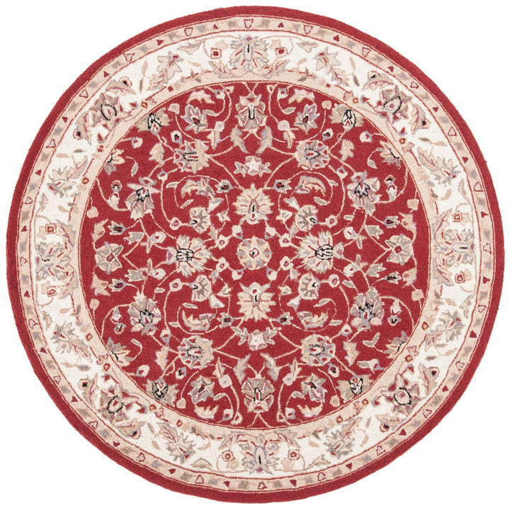 SAFAVIEH Chelsea HK78B Hand-hooked Burgundy / Ivory Rug Image 1