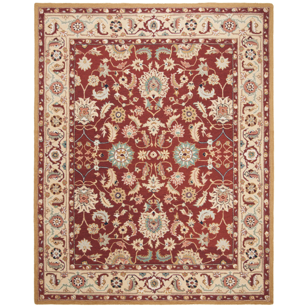 SAFAVIEH Chelsea HK805A Hand-hooked Red / Ivory Rug Image 1