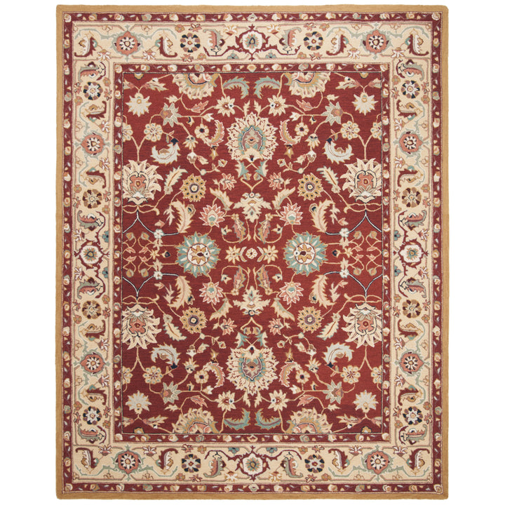 SAFAVIEH Chelsea HK805A Hand-hooked Red / Ivory Rug Image 1