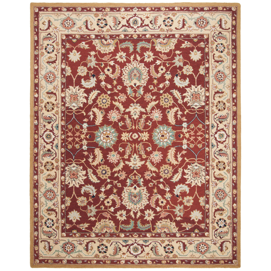 SAFAVIEH Chelsea HK805A Hand-hooked Red / Ivory Rug Image 1