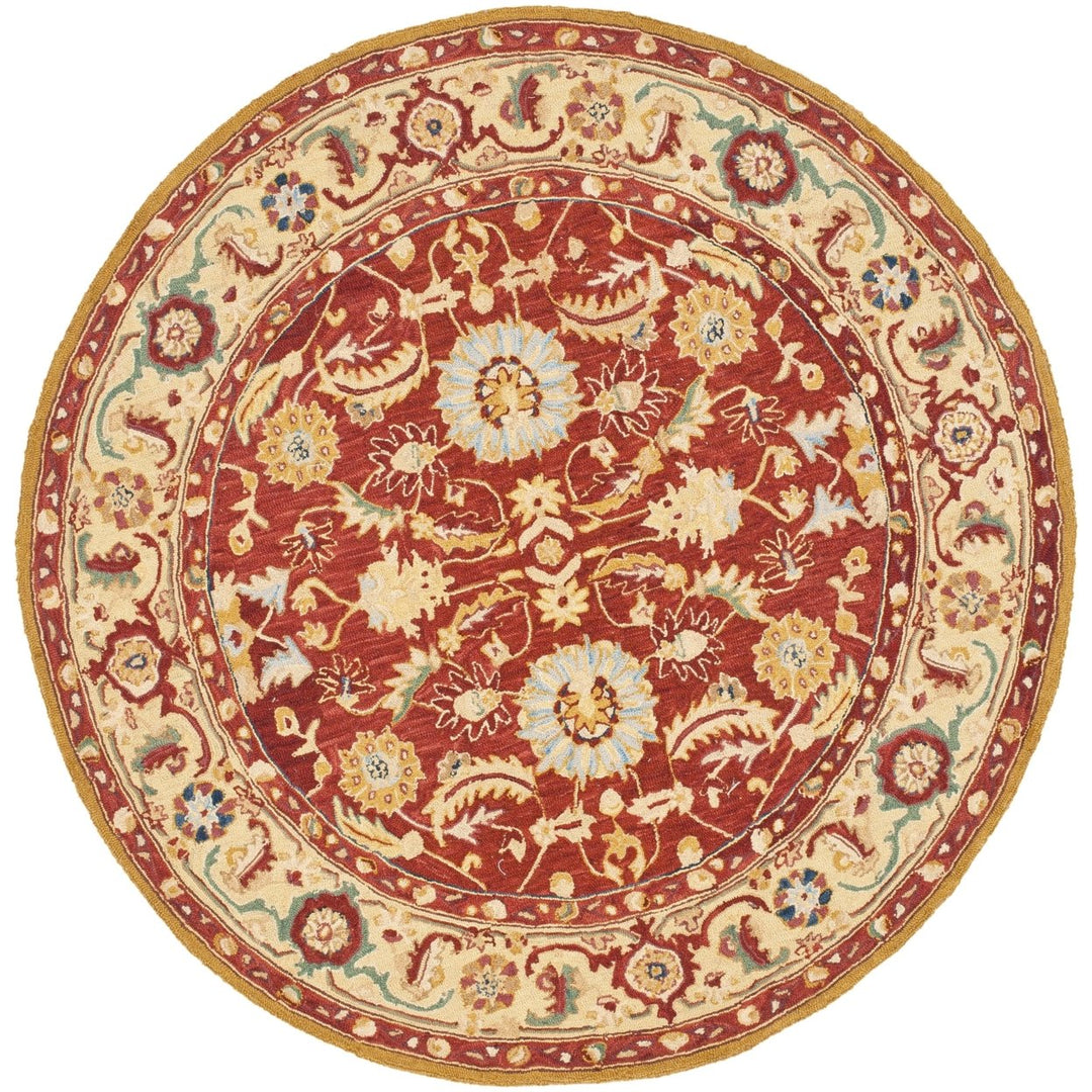 SAFAVIEH Chelsea HK805A Hand-hooked Red / Ivory Rug Image 1