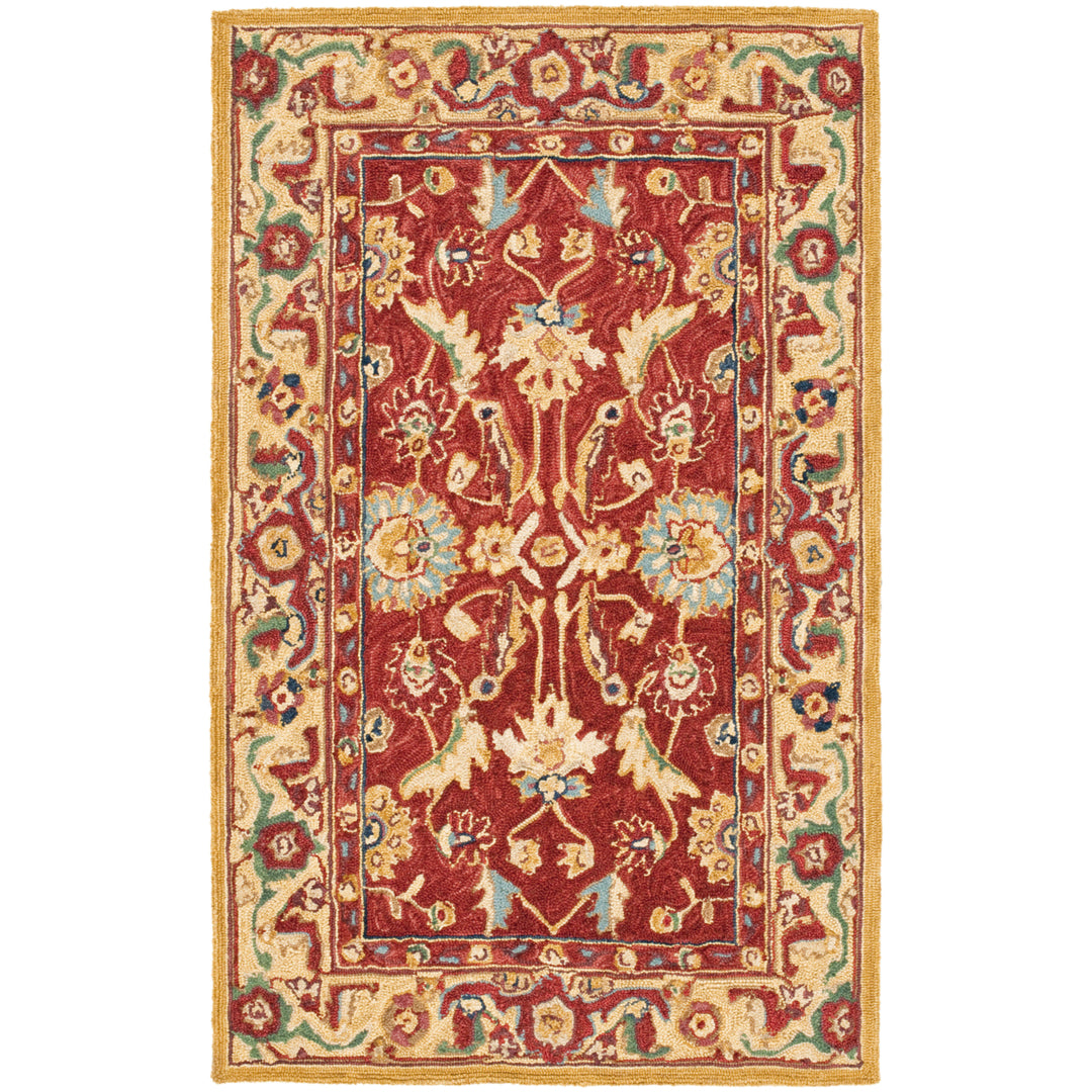 SAFAVIEH Chelsea HK805A Hand-hooked Red / Ivory Rug Image 4