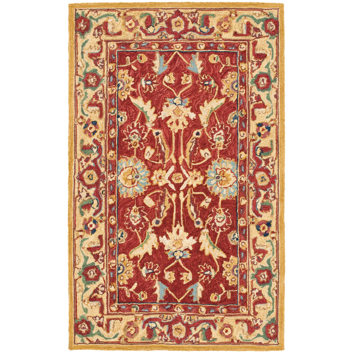 SAFAVIEH Chelsea HK805A Hand-hooked Red / Ivory Rug Image 4