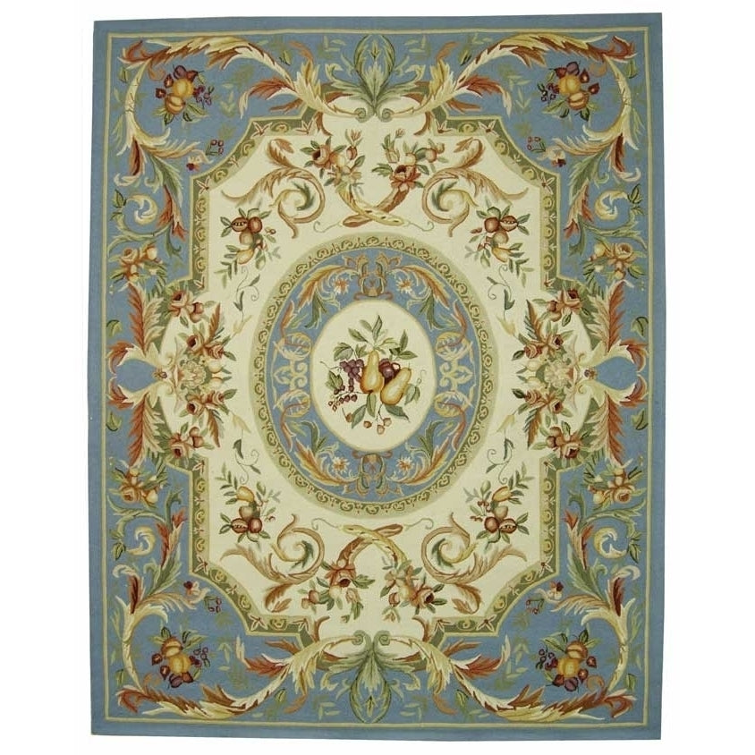 SAFAVIEH Chelsea Collection HK80B Hand-hooked Blue Rug Image 1