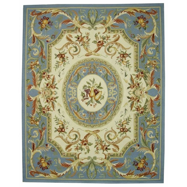 SAFAVIEH Chelsea Collection HK80B Hand-hooked Blue Rug Image 1