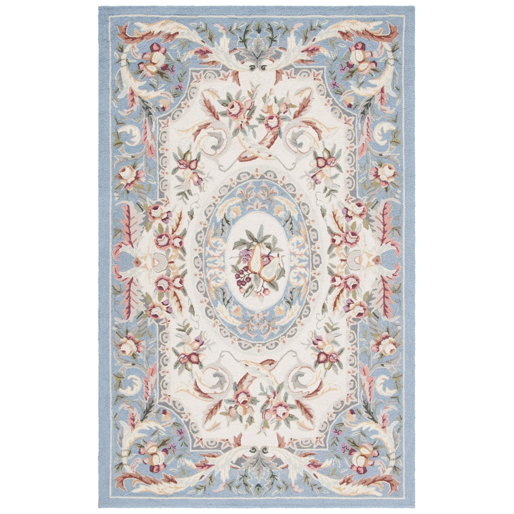 SAFAVIEH Chelsea Collection HK80B Hand-hooked Blue Rug Image 2