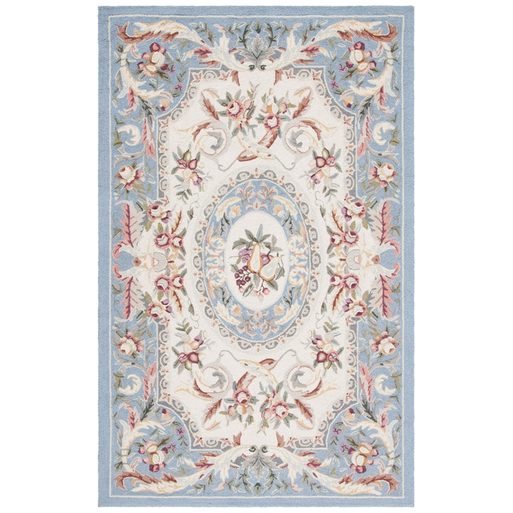 SAFAVIEH Chelsea Collection HK80B Hand-hooked Blue Rug Image 2