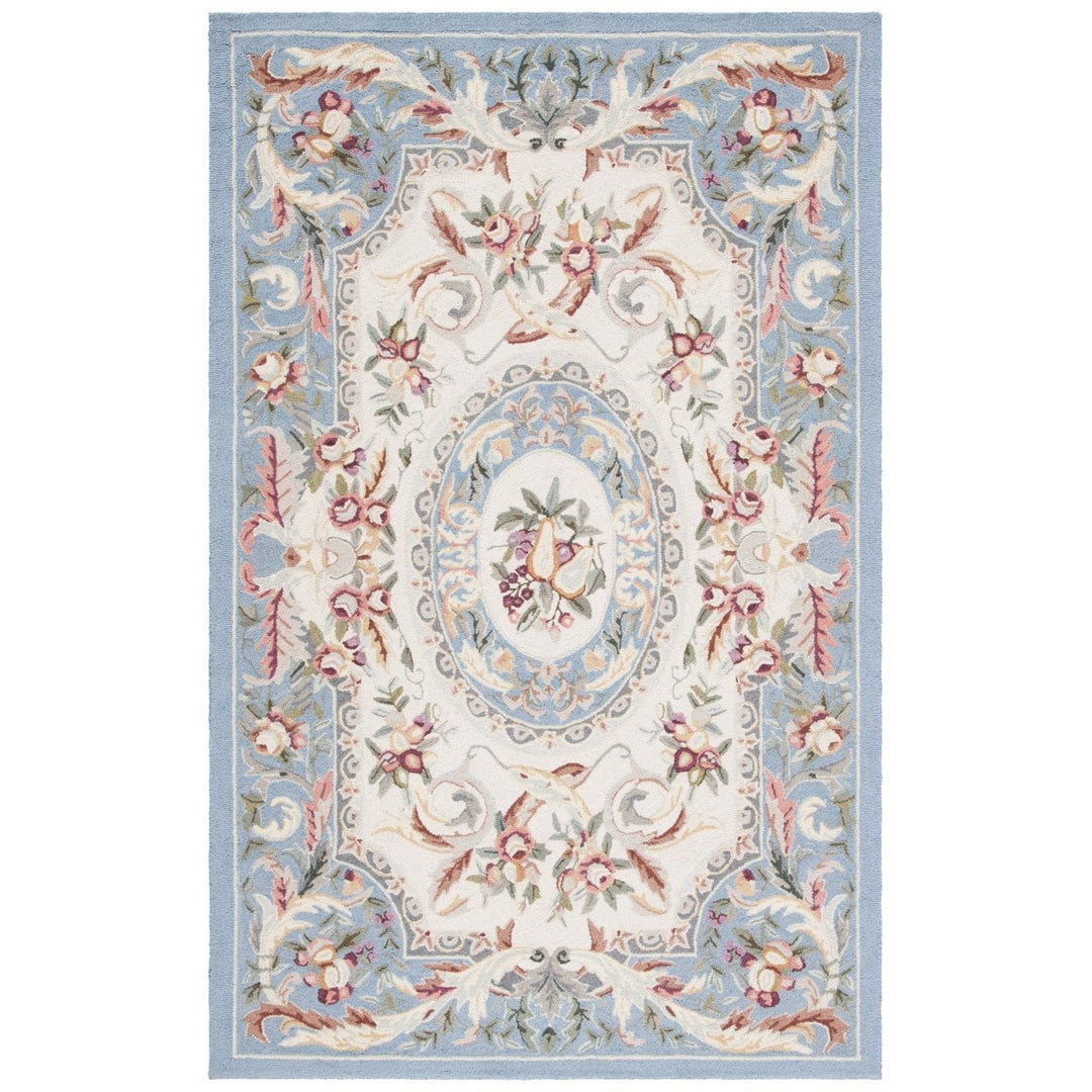 SAFAVIEH Chelsea Collection HK80B Hand-hooked Blue Rug Image 1