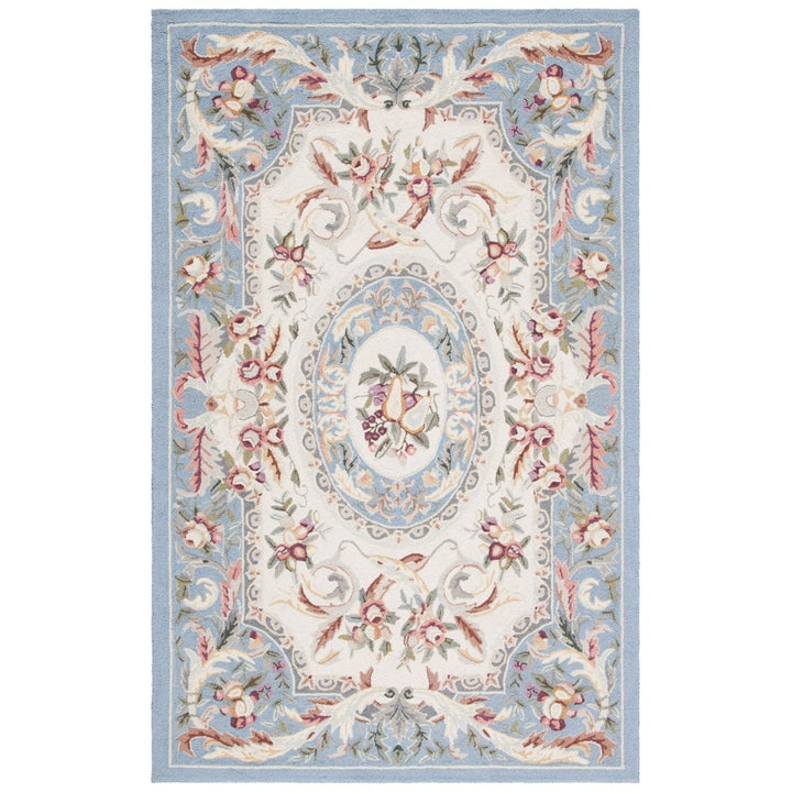 SAFAVIEH Chelsea Collection HK80B Hand-hooked Blue Rug Image 1