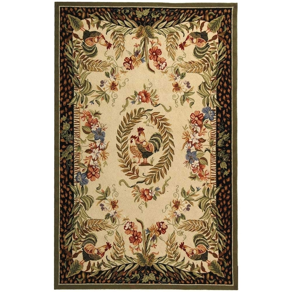 SAFAVIEH Chelsea HK92A Hand-hooked Creme / Black Rug Image 7