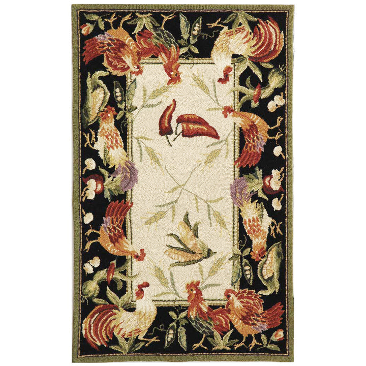 SAFAVIEH Chelsea HK94A Hand-hooked Ivory / Black Rug Image 3