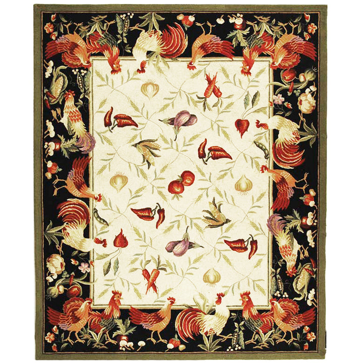 SAFAVIEH Chelsea HK94A Hand-hooked Ivory / Black Rug Image 9