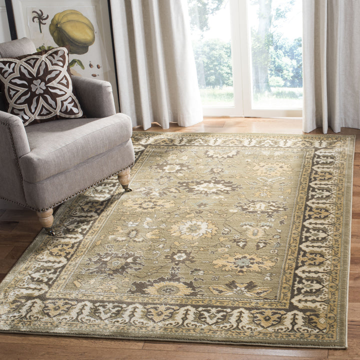 SAFAVIEH Heirloom Collection HLM1741-5225 Green/Brown Rug Image 1