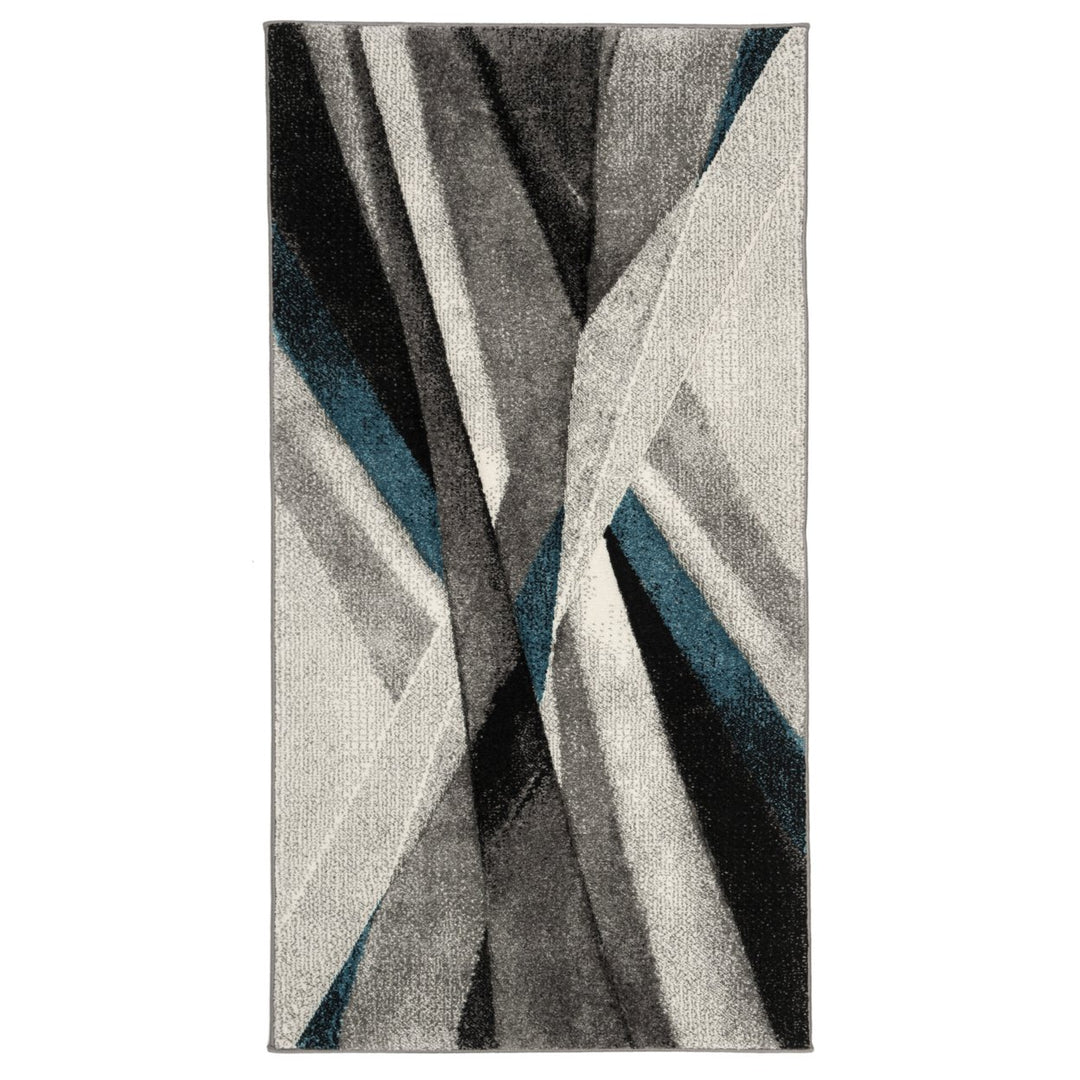 SAFAVIEH Hollywood Collection HLW710D Grey / Teal Rug Image 8