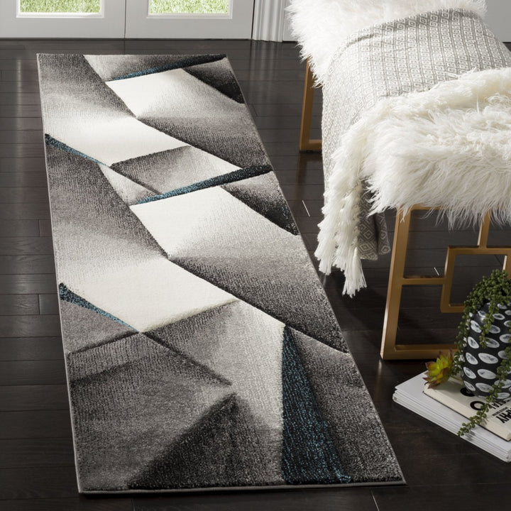 SAFAVIEH Hollywood Collection HLW714D Grey / Teal Rug Image 3