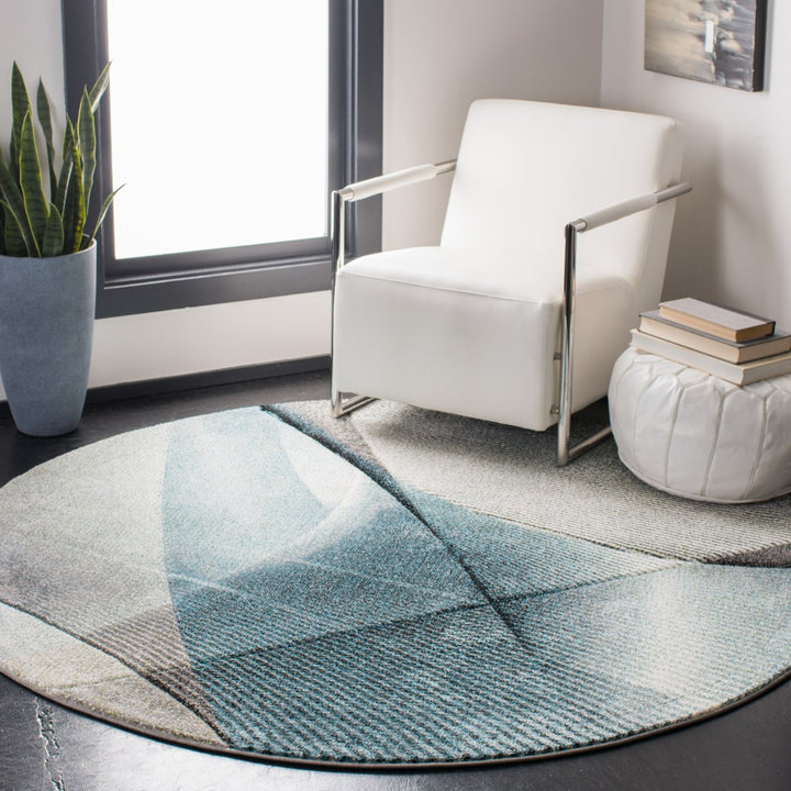 SAFAVIEH Hollywood Collection HLW715D Grey / Teal Rug Image 2