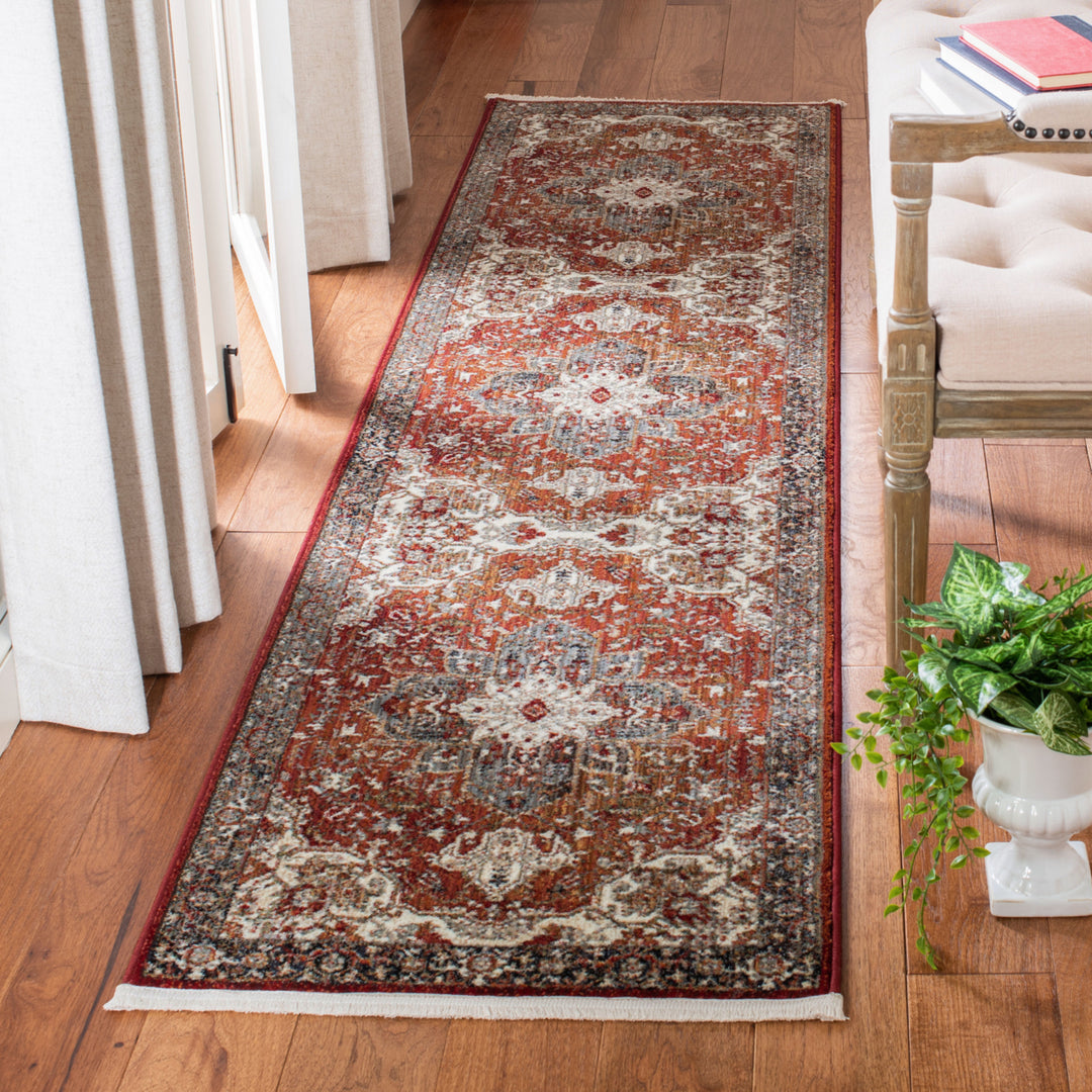 SAFAVIEH Herat Collection HRT301Q Red / Ivory Rug Image 3