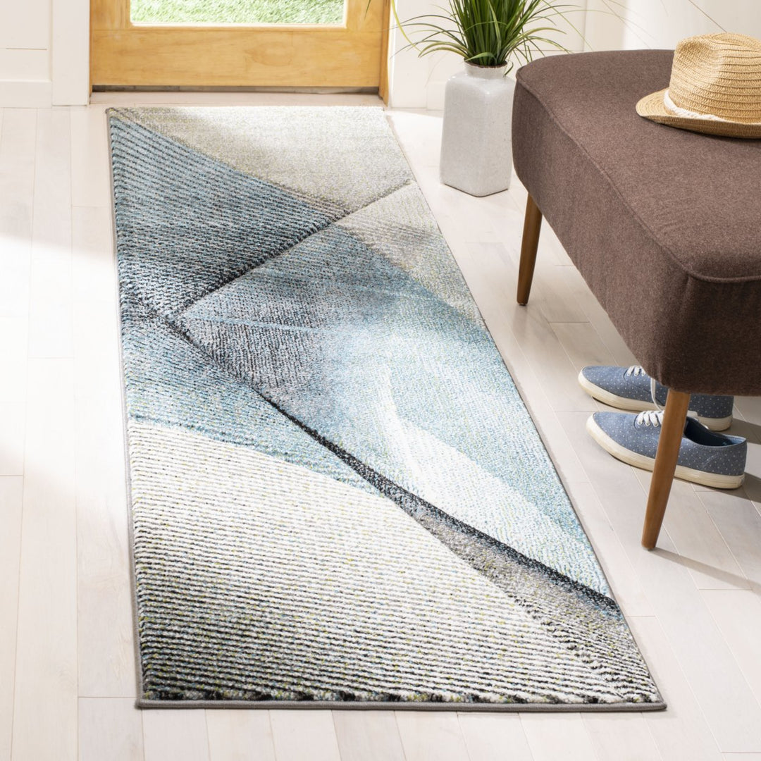 SAFAVIEH Hollywood Collection HLW715D Grey / Teal Rug Image 3