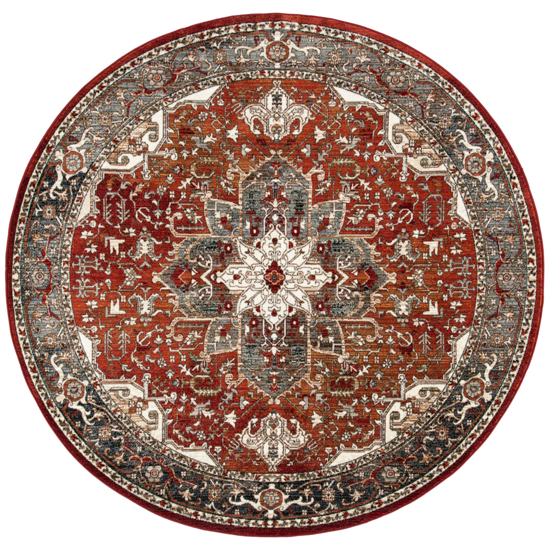 SAFAVIEH Herat Collection HRT301Q Red / Ivory Rug Image 4