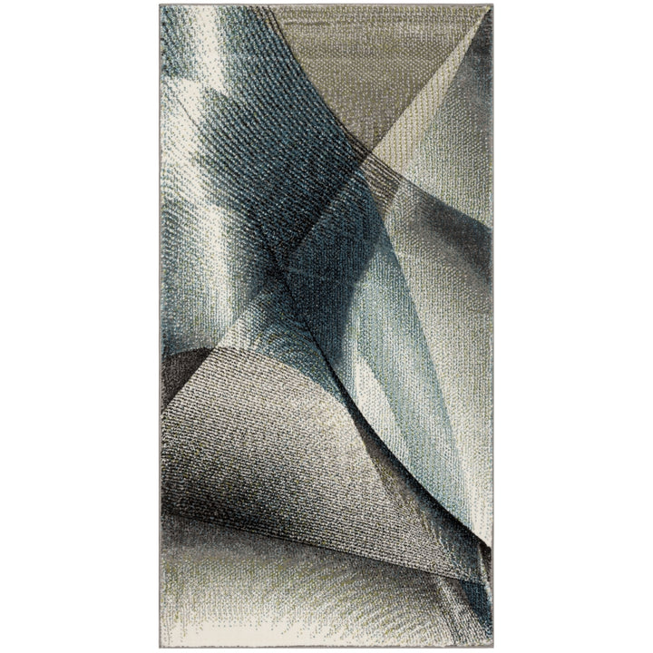 SAFAVIEH Hollywood Collection HLW715D Grey / Teal Rug Image 8