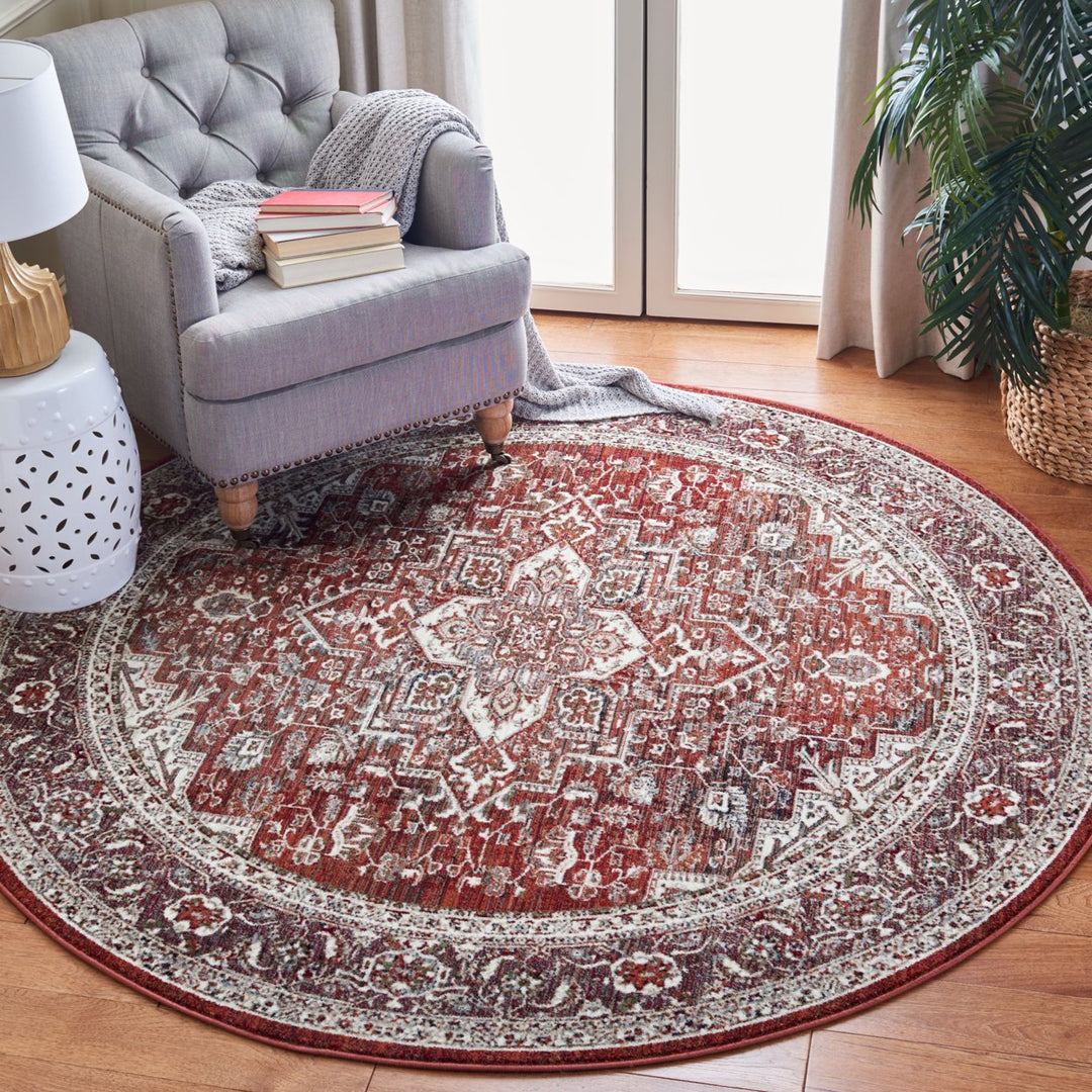 SAFAVIEH Herat Collection HRT321Q Red / Ivory Rug Image 2