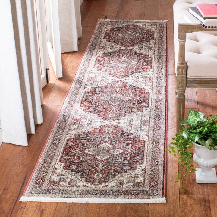 SAFAVIEH Herat Collection HRT321Q Red / Ivory Rug Image 3