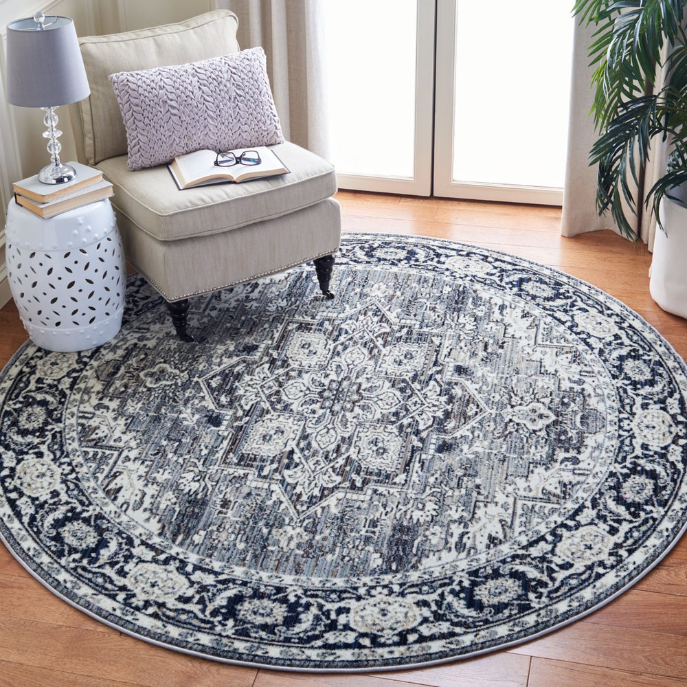 SAFAVIEH Herat Collection HRT331N Navy / Ivory Rug Image 2