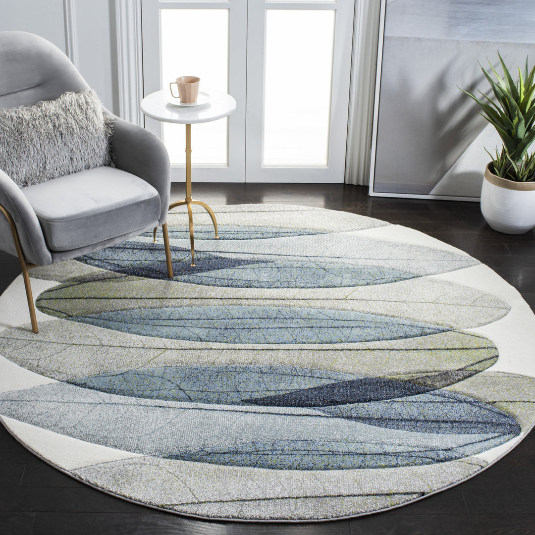 SAFAVIEH Hollywood Collection HLW703A Ivory / Blue Rug Image 2