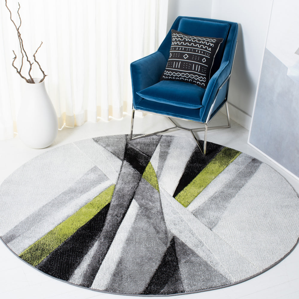 SAFAVIEH Hollywood Collection HLW710Y Grey / Green Rug Image 2