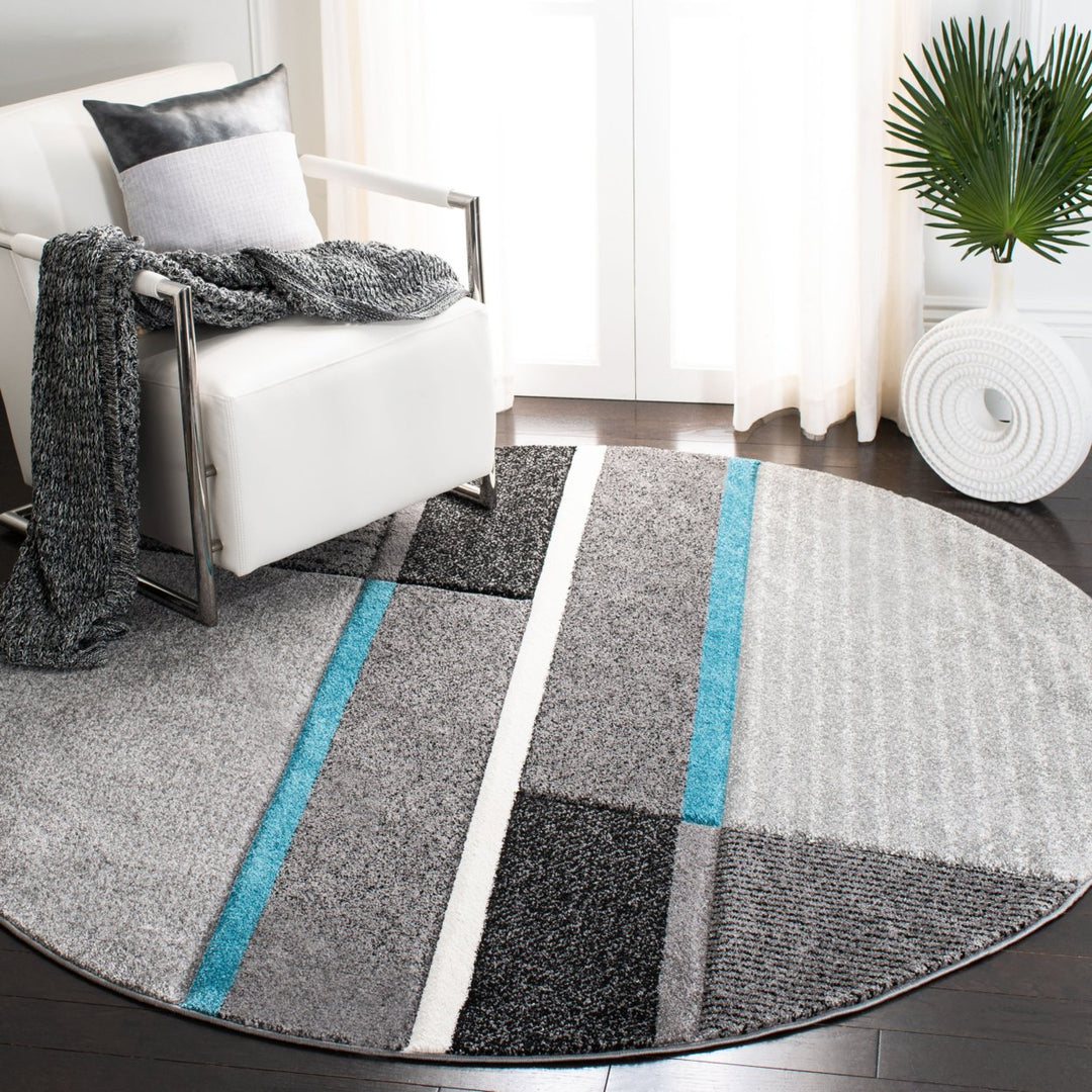 SAFAVIEH Hollywood Collection HLW711D Grey / Teal Rug Image 2