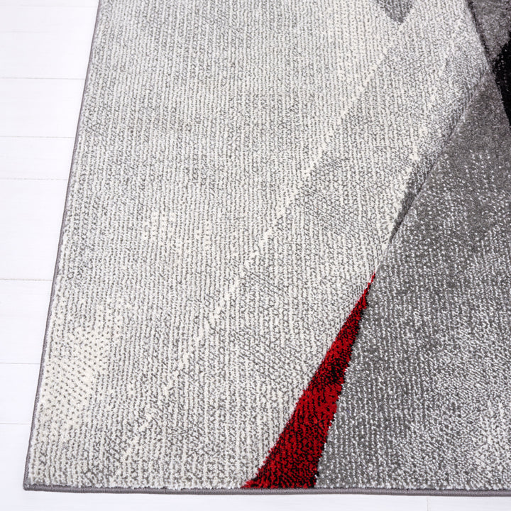 SAFAVIEH Hollywood Collection HLW710Q Grey / Red Rug Image 7