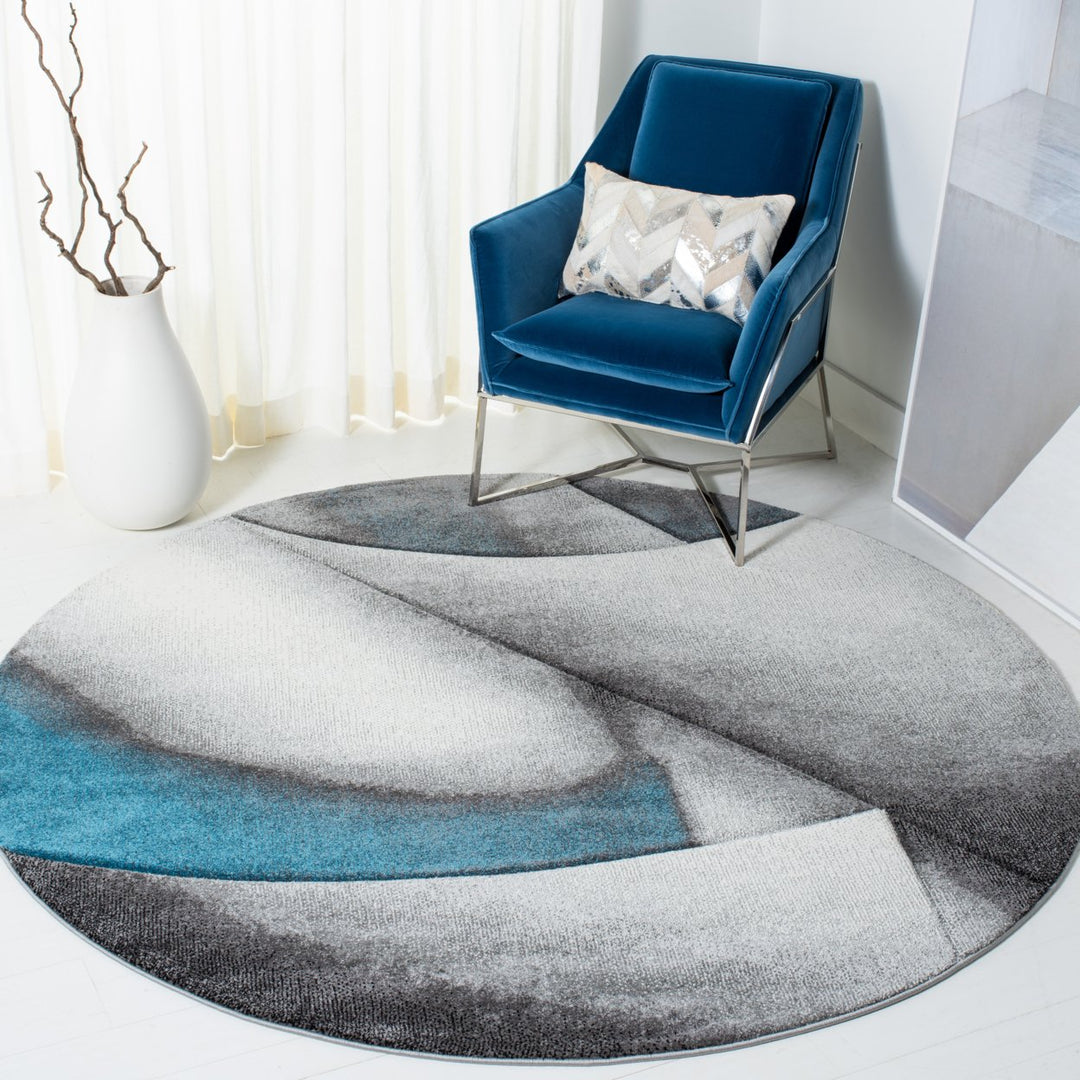 SAFAVIEH Hollywood Collection HLW716M Grey / Blue Rug Image 2