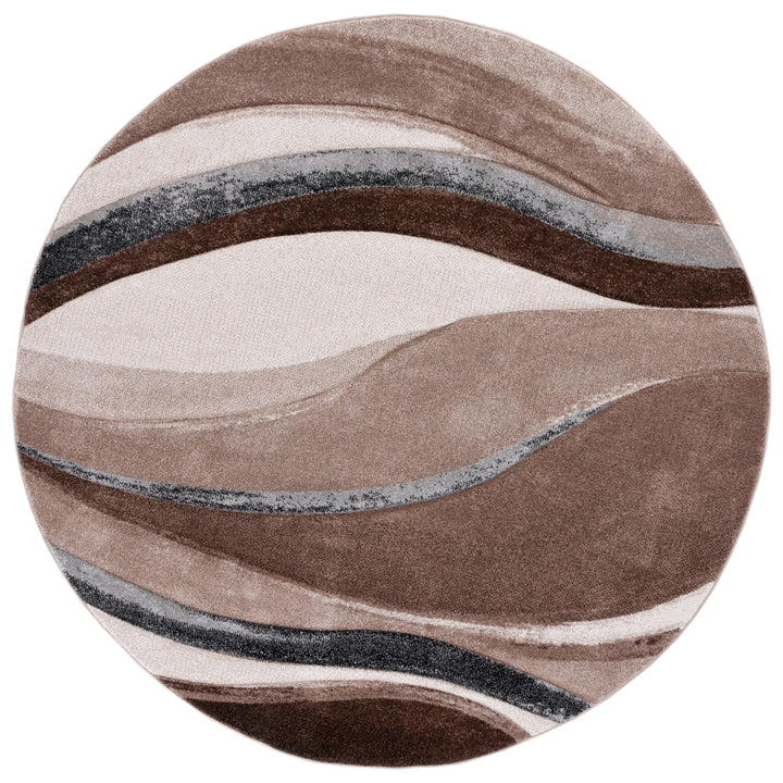 SAFAVIEH Hollywood Collection HLW718P Brown/Ivory Rug Image 4