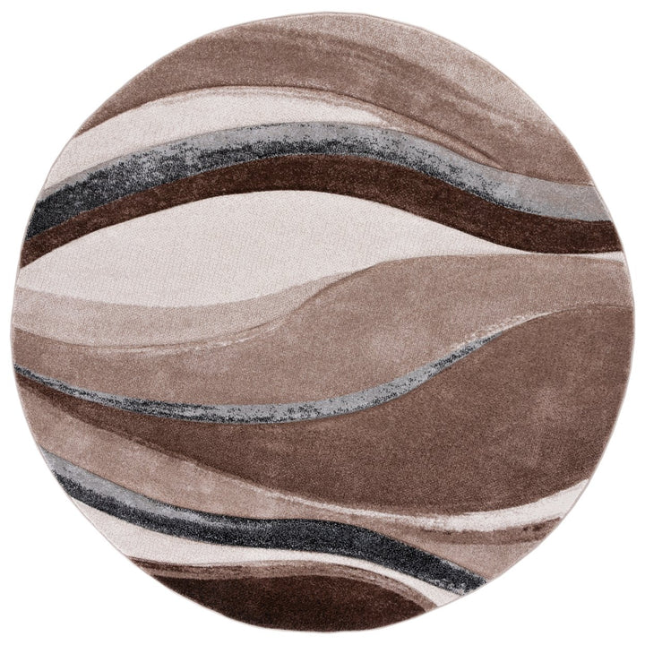 SAFAVIEH Hollywood Collection HLW718P Brown/Ivory Rug Image 1