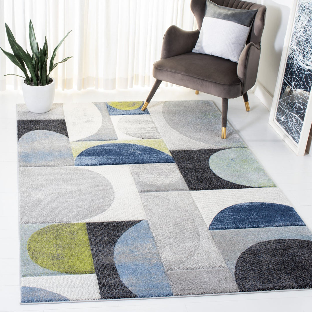 SAFAVIEH Hollywood Collection HLW798F Grey / Blue Rug Image 1