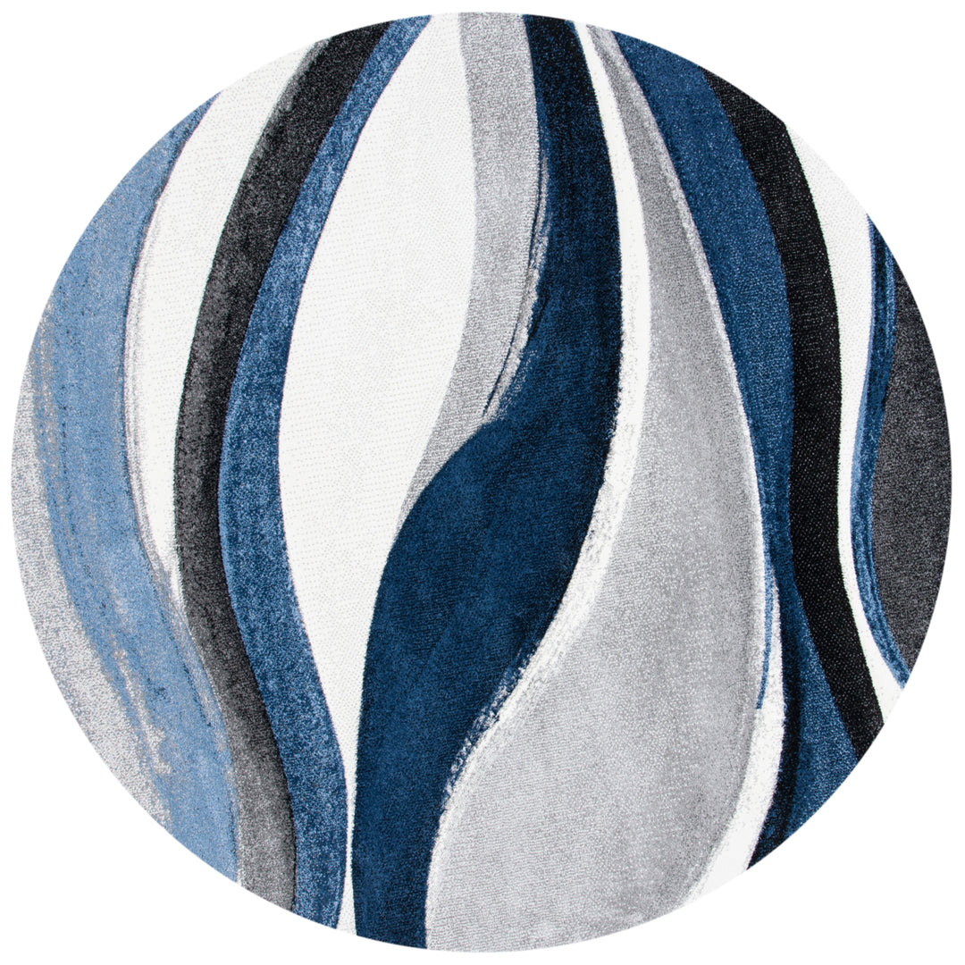 SAFAVIEH Hollywood Collection HLW766F Grey / Blue Rug Image 8