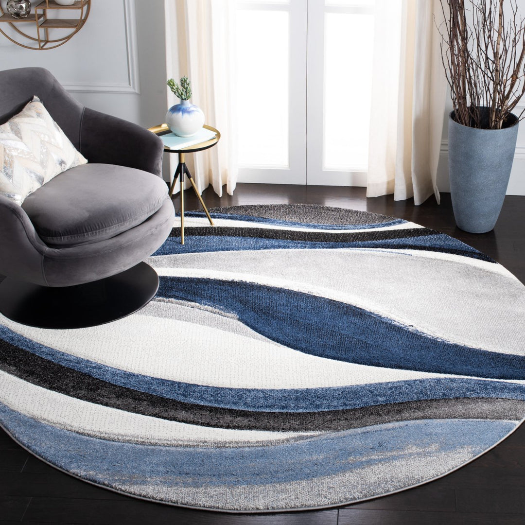 SAFAVIEH Hollywood Collection HLW766F Grey / Blue Rug Image 9