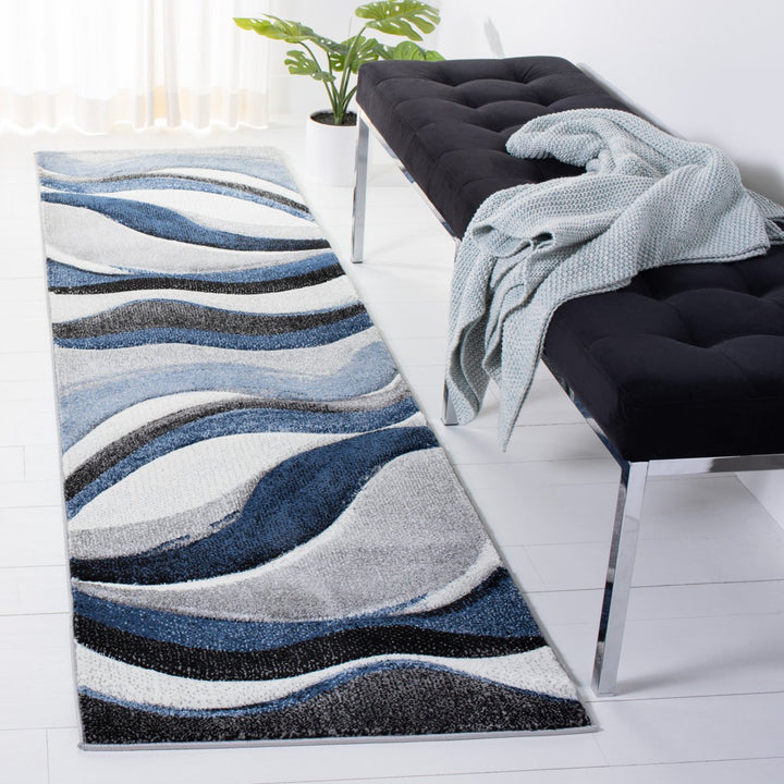 SAFAVIEH Hollywood Collection HLW766F Grey / Blue Rug Image 10