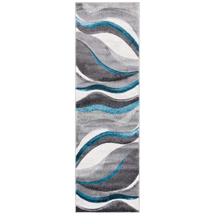 SAFAVIEH Hollywood HLW766M Grey / Turquoise Rug Image 6