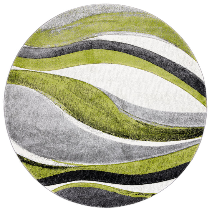 SAFAVIEH Hollywood Collection HLW766Y Grey / Green Rug Image 4