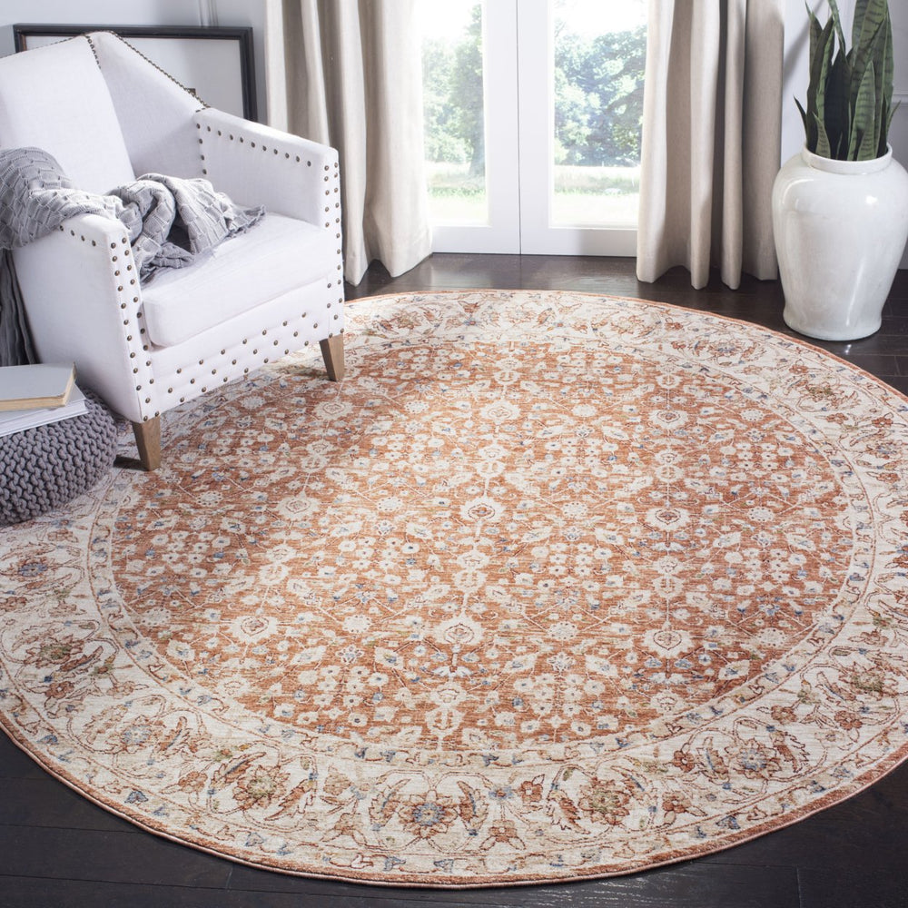 SAFAVIEH Heirloom Collection HRL701B Beige/Light Rust Rug Image 2