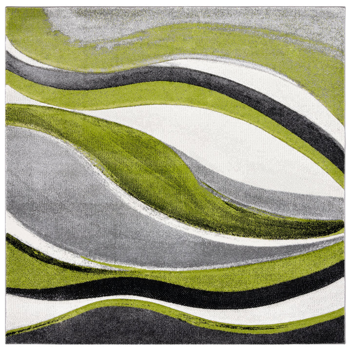 SAFAVIEH Hollywood Collection HLW766Y Grey / Green Rug Image 6