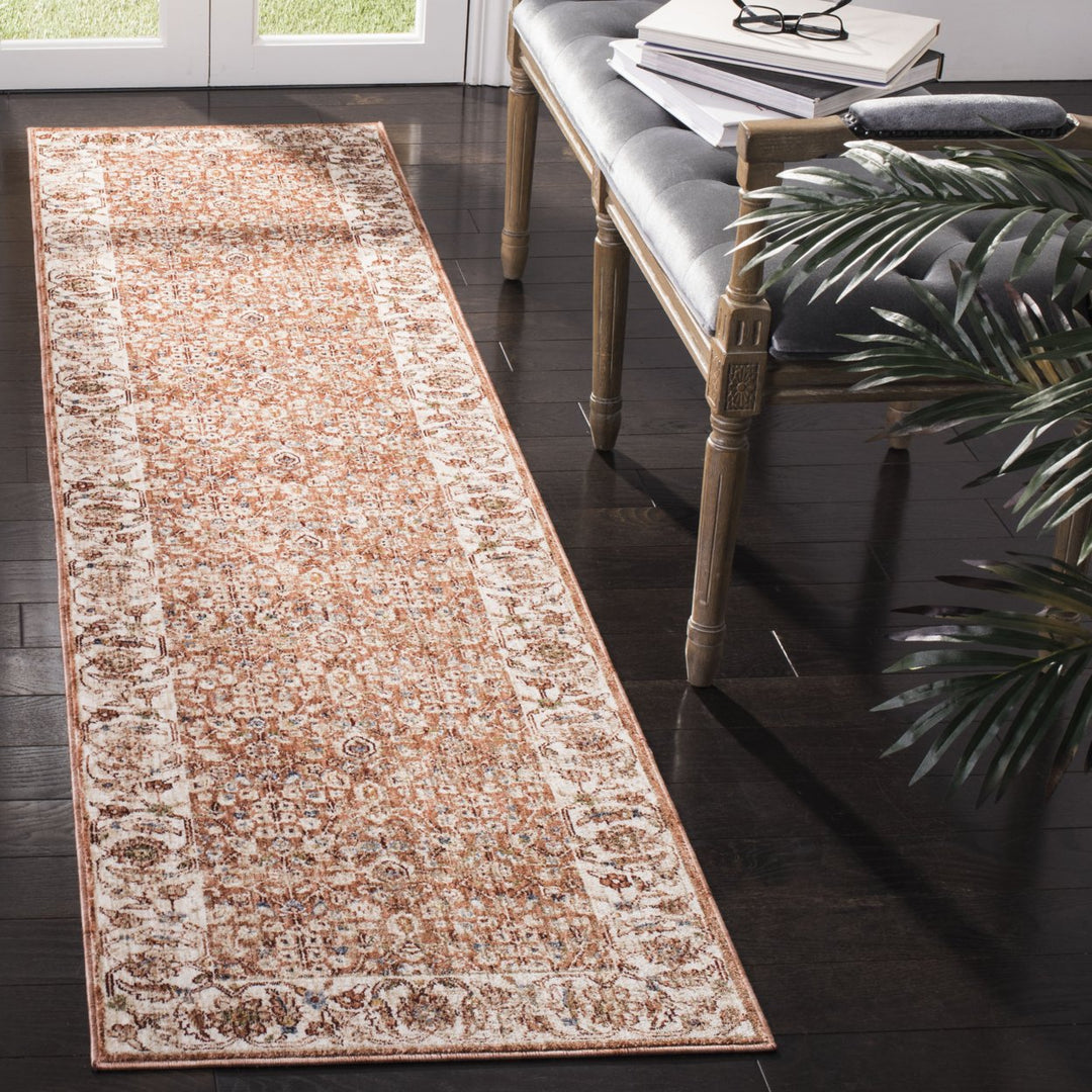 SAFAVIEH Heirloom Collection HRL701B Beige/Light Rust Rug Image 3